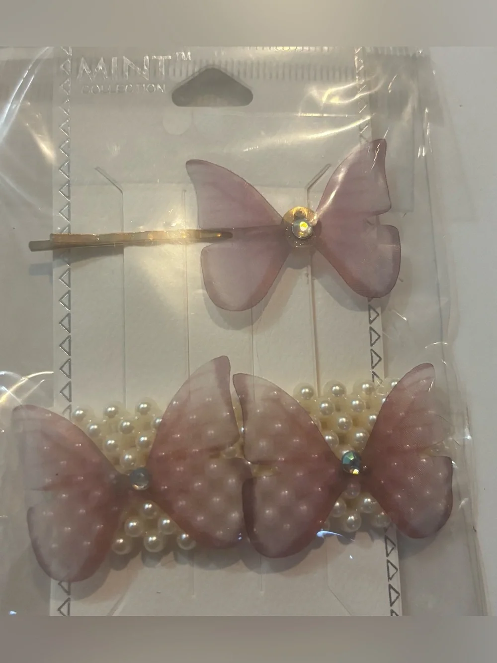 Kids Butterfly Pearl Hair Clip Set